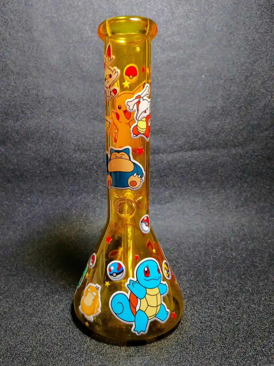 Pokémon Classic Character Lineup Amber Glass Beaker Bong
