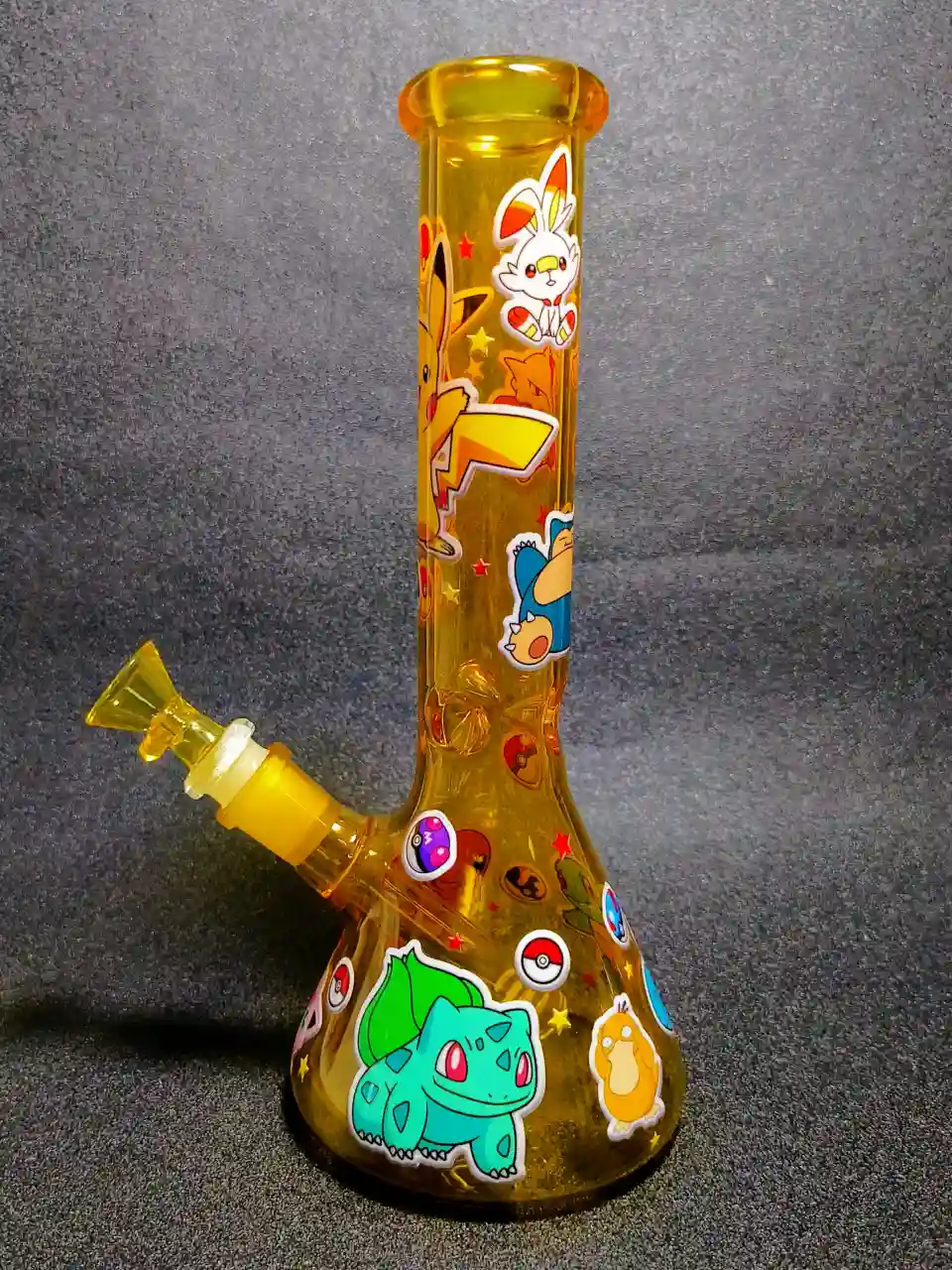 Pokémon Classic Character Lineup Amber Glass Beaker Bong