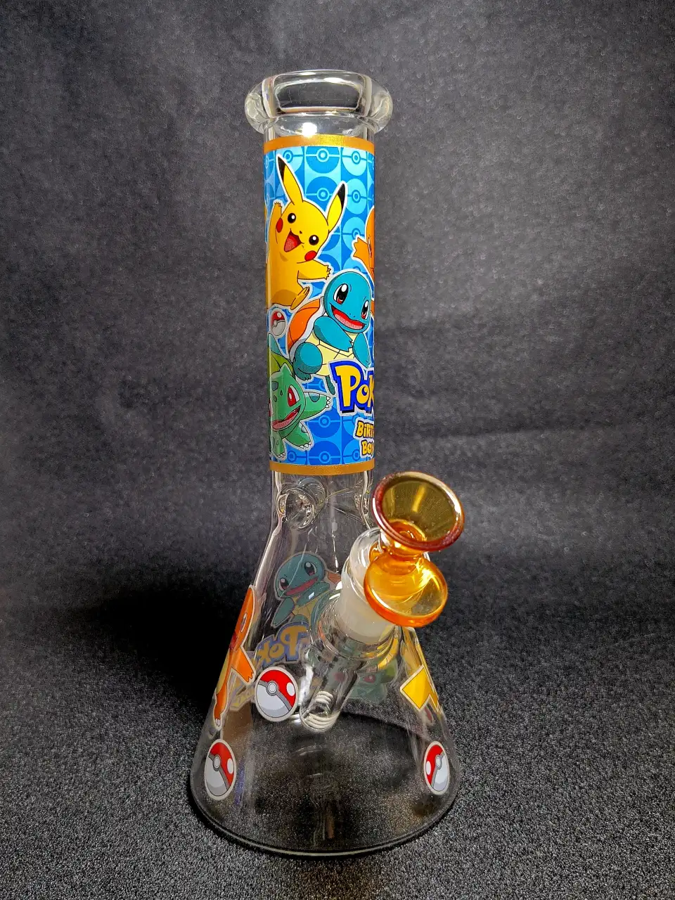 10" Pokémon Pikachu Charmander Squirtle Bulbasaur Poké Ball Beaker Glass Bong
