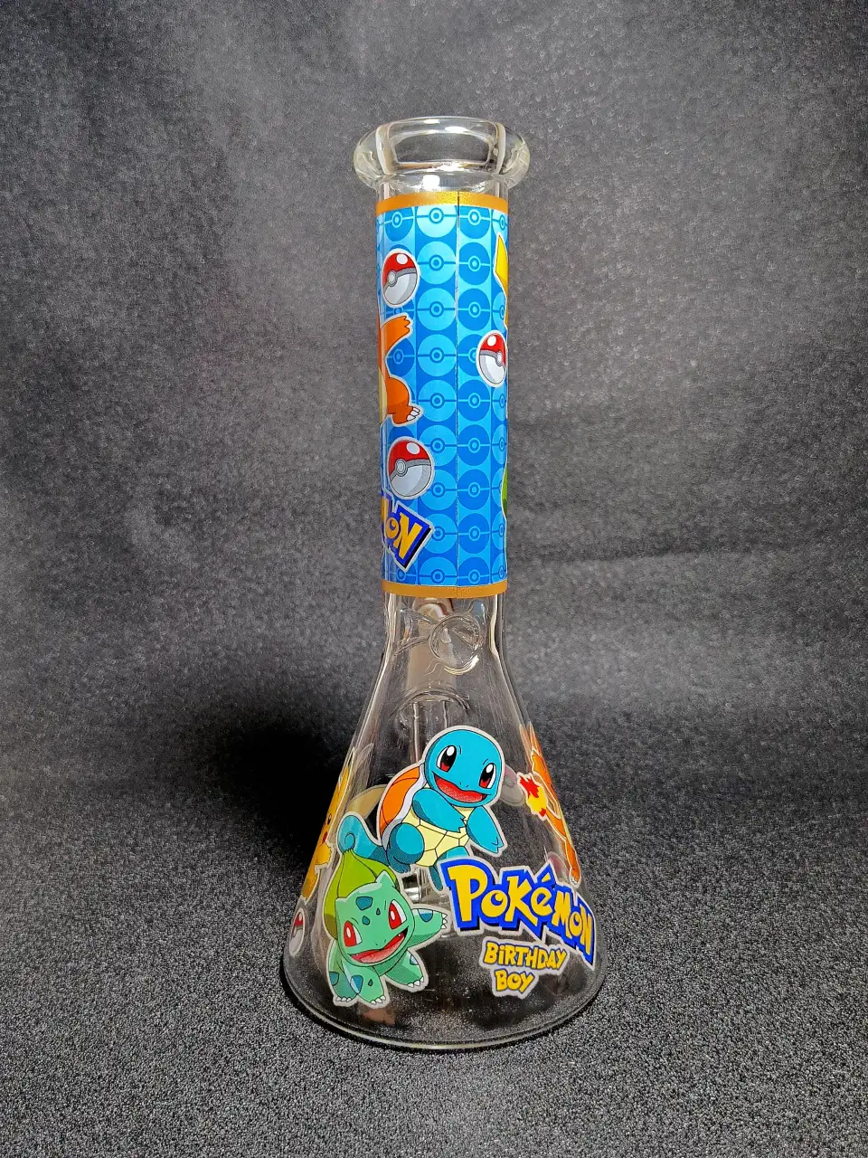 10" Pokémon Pikachu Charmander Squirtle Bulbasaur Poké Ball Beaker Glass Bong
