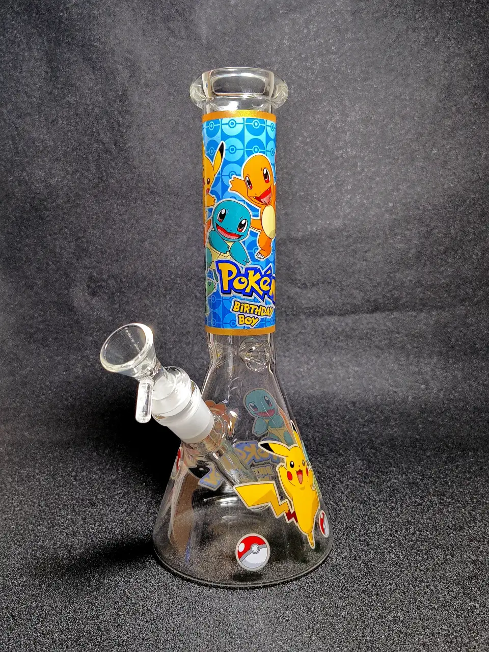 10" Pokémon Pikachu Charmander Squirtle Bulbasaur Poké Ball Beaker Glass Bong