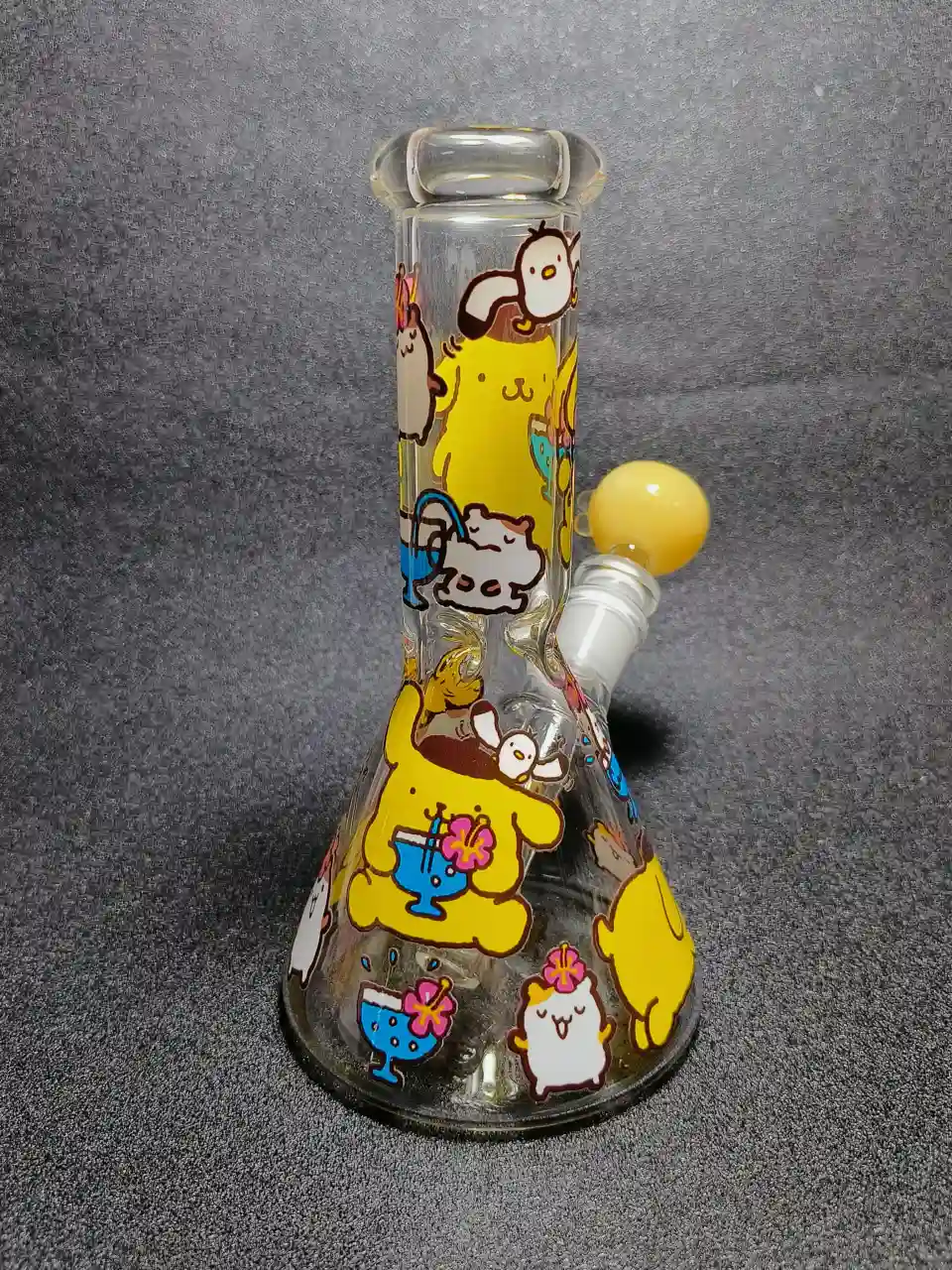 Pompompurin Summer Island Drink Party Glass Bong