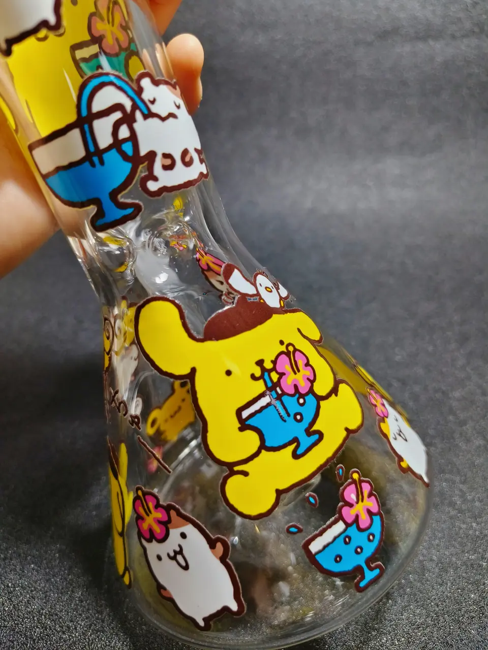 Pompompurin Summer Island Drink Party Glass Bong