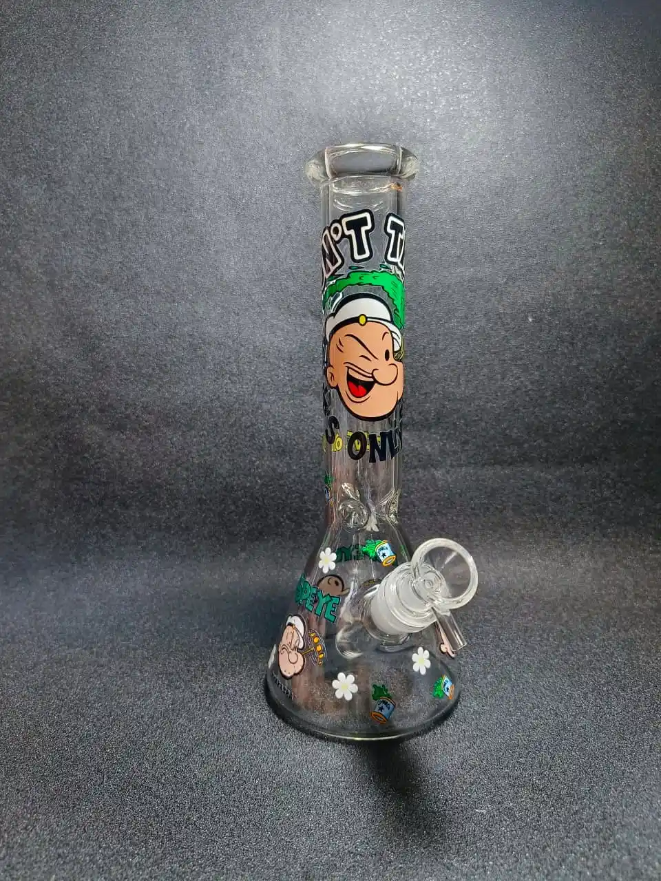 10" Popeye Spinach Power Beaker Glass Bong