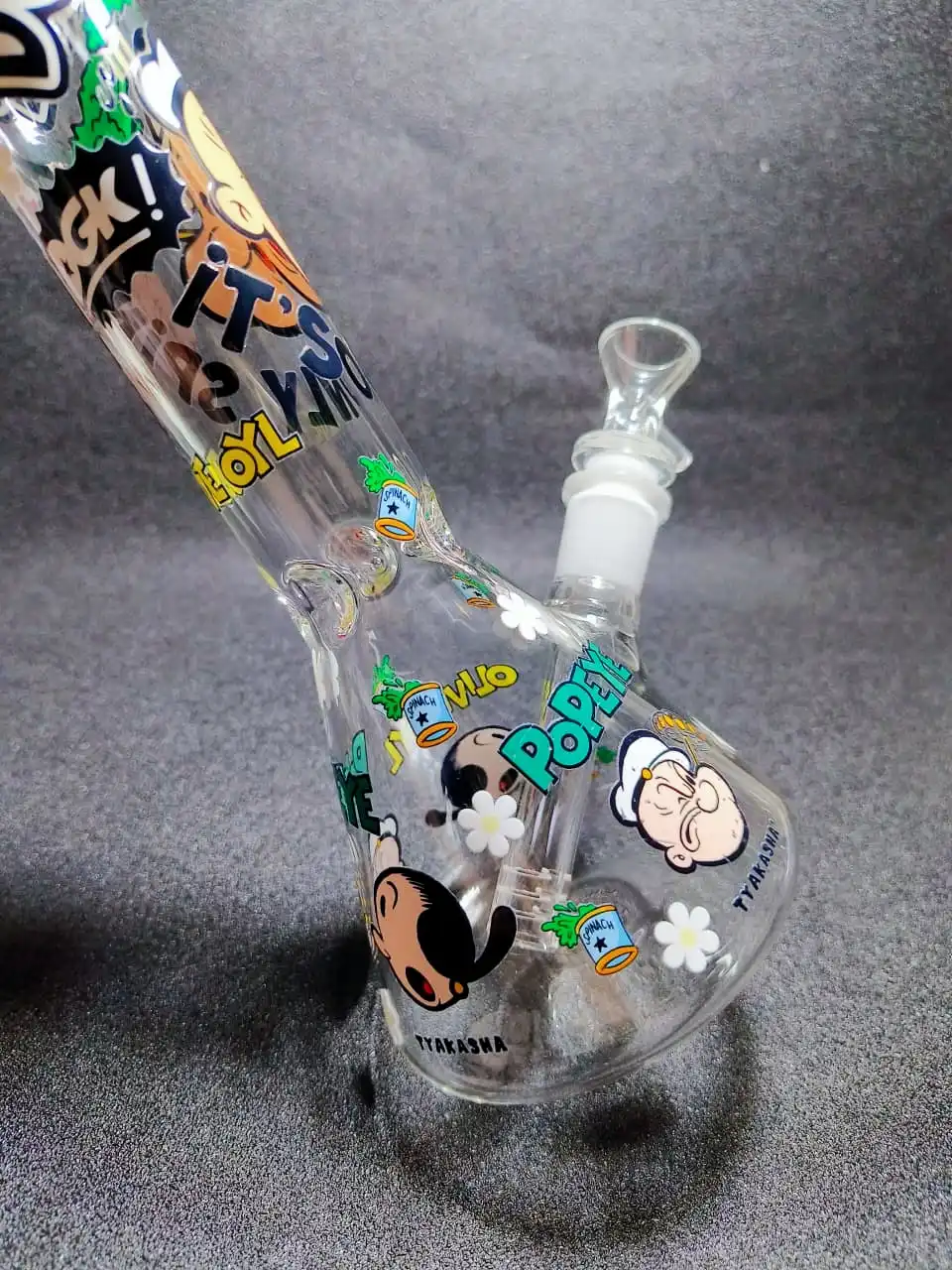 10" Popeye Spinach Power Beaker Glass Bong