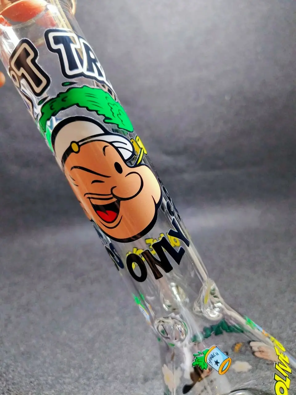 10" Popeye Spinach Power Beaker Glass Bong