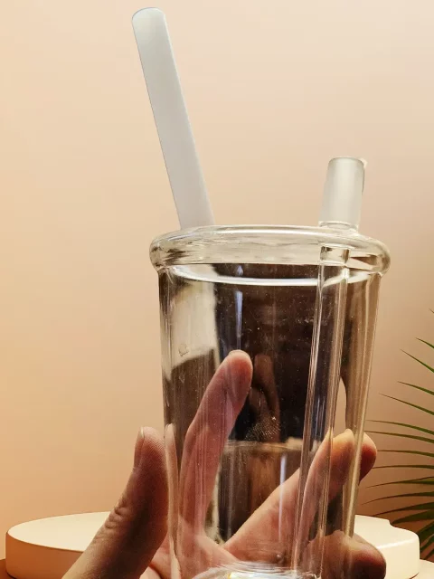 Portable and Discreet Glass Cup Bubbler Bong