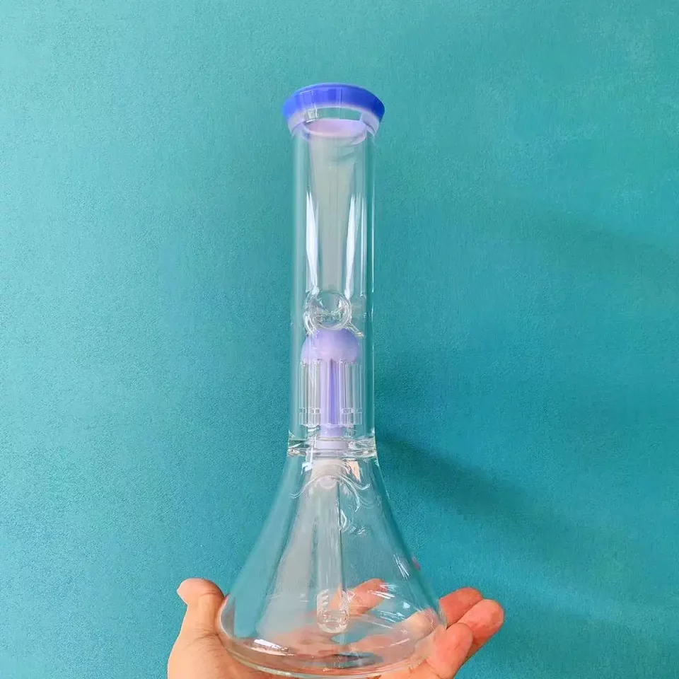 11" Beaker Glass Bong with Tree Perc | Purple