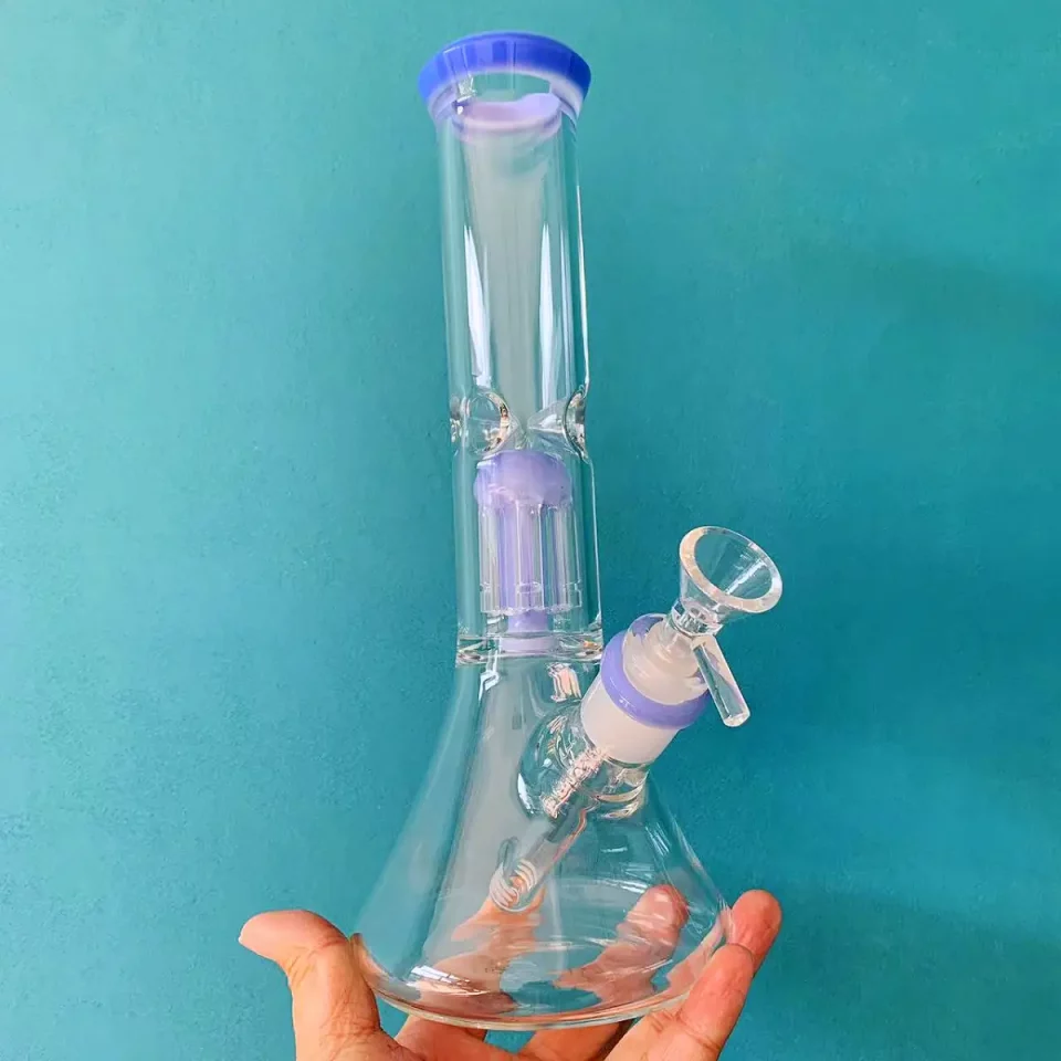 11" Beaker Glass Bong with Tree Perc | Purple