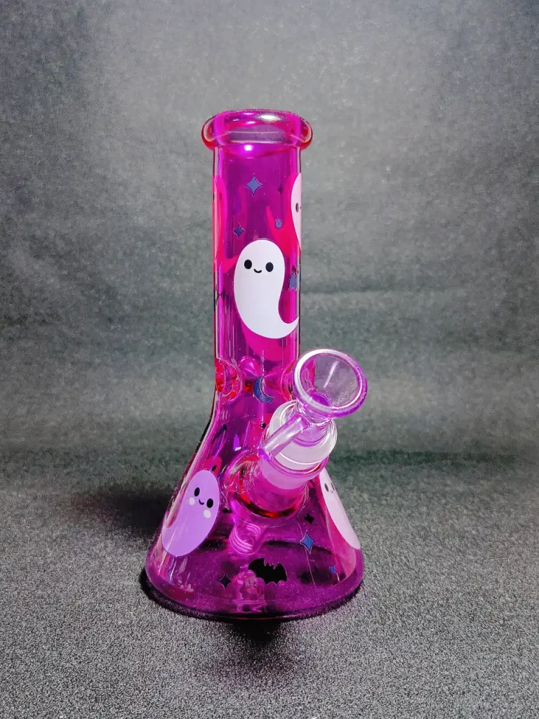 Purple Ghost Halloween Beaker Glass Bong