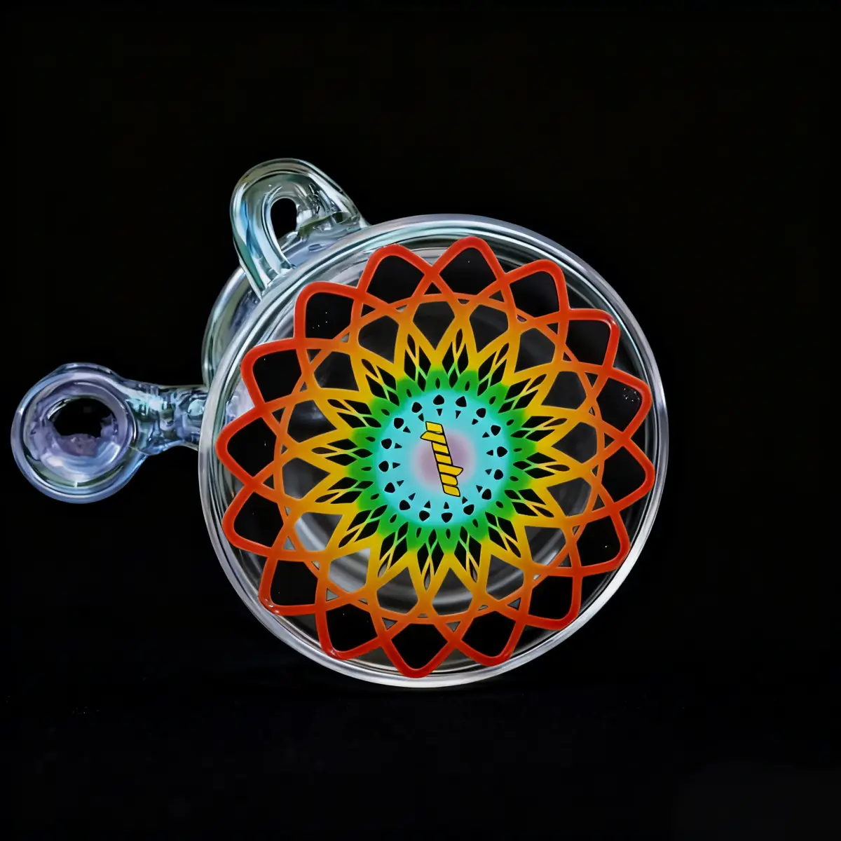 8" Purple Glass Fab-Egg Recycler Bong Seed of Life Perc