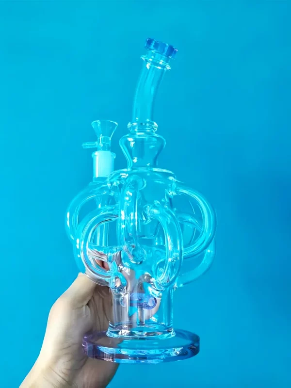 10" Purple Glass Vortex Recycler Bong 10 Arms