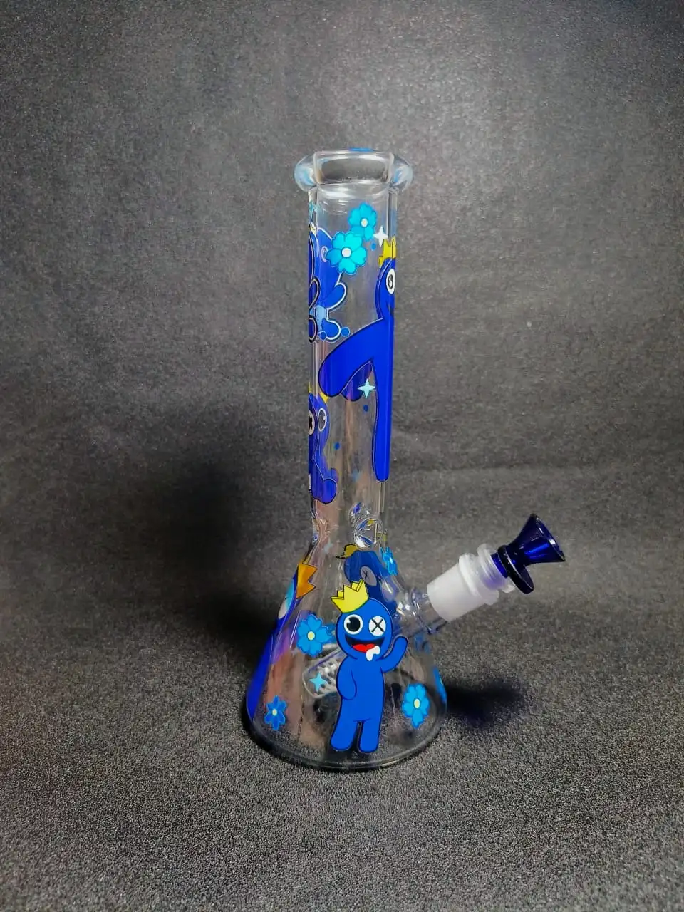 Rainbow Friends Blue Crown & Flower Beaker Glass Bong