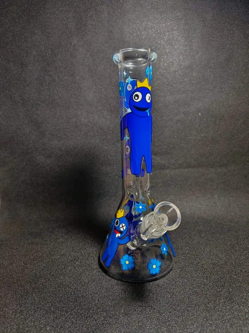 Rainbow Friends Blue Crown & Flower Beaker Glass Bong