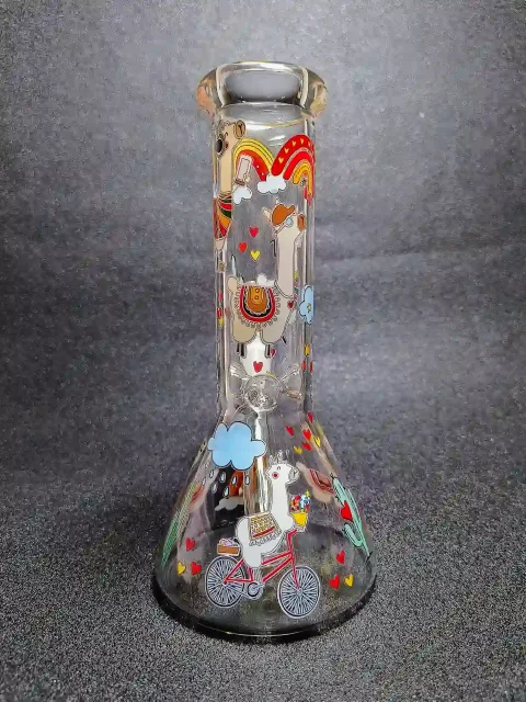 Rainbow Llama Hearts & Clouds Cute Bong Rainbow Llama Hearts & Clouds Cute Bong