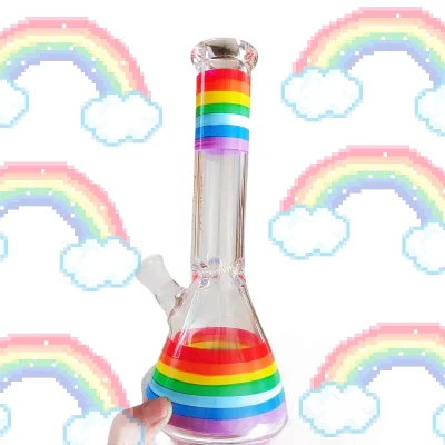 10" Rainbow Pride Beaker Glass Bong
