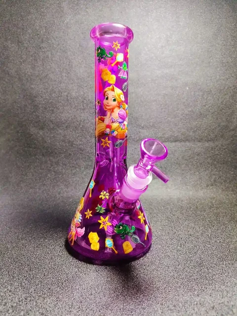 10" Rapunzel Crystal Purple Lantern Night Beaker Bong