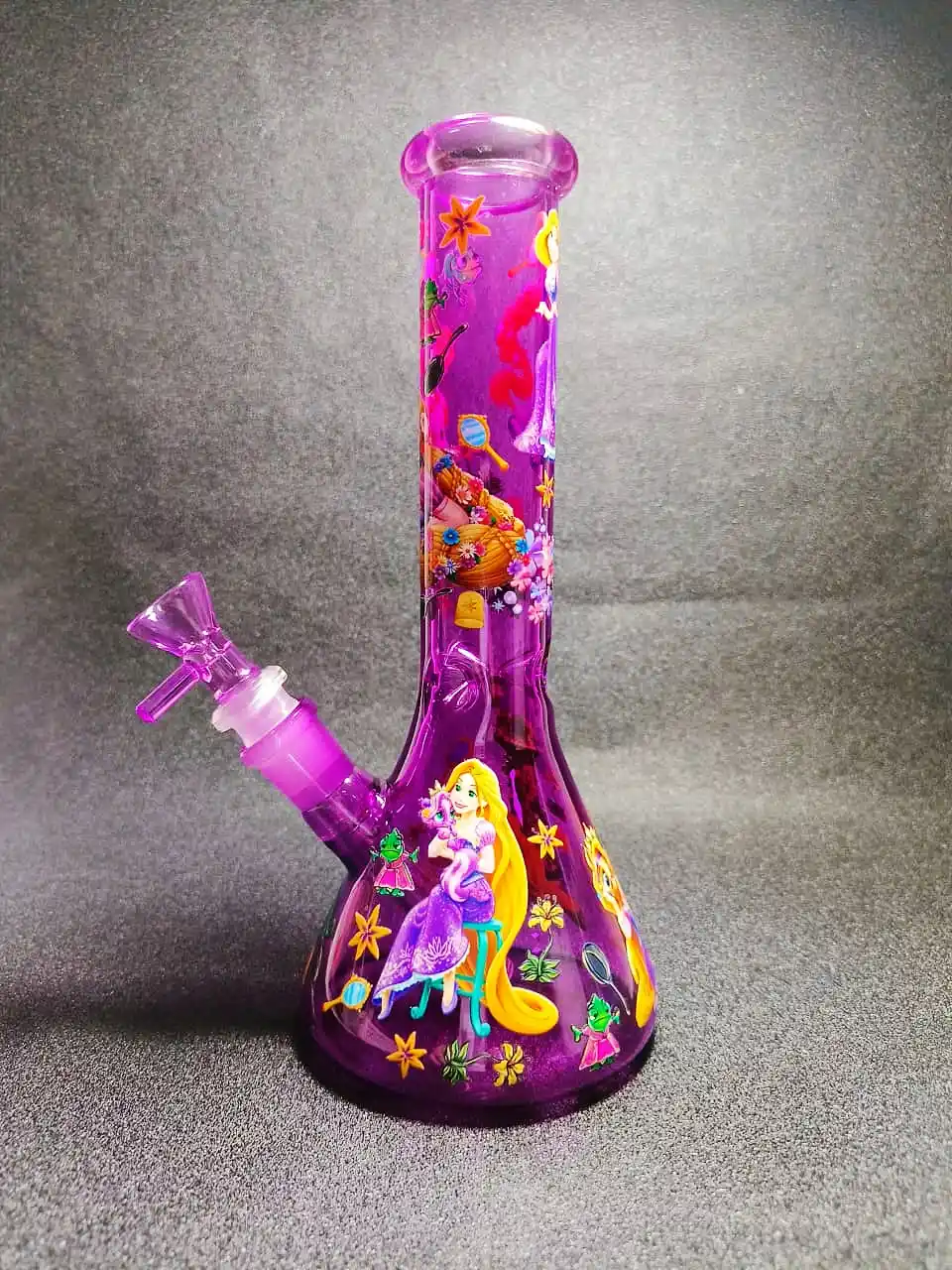 10" Rapunzel Crystal Purple Lantern Night Beaker Bong