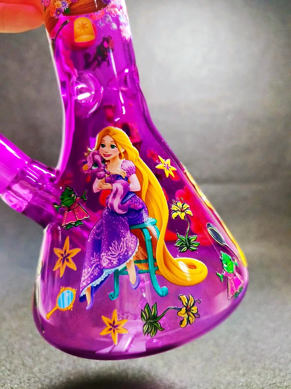 10" Rapunzel Crystal Purple Lantern Night Beaker Bong