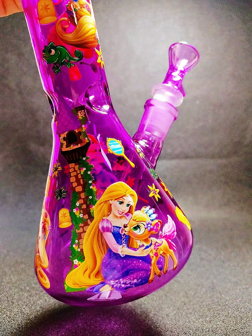 10" Rapunzel Crystal Purple Lantern Night Beaker Bong
