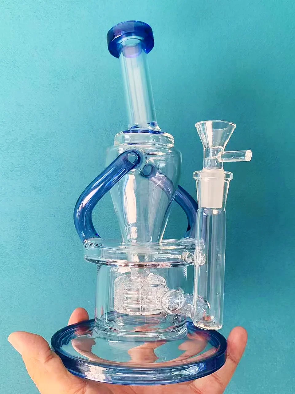 10" Recycler Glass Bong with Matrix Perc