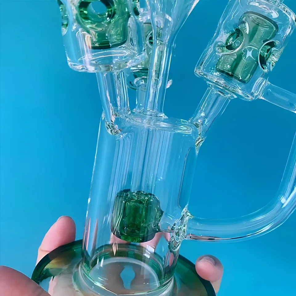 12" Recycler Glass Bong with Three Swiss Tubes