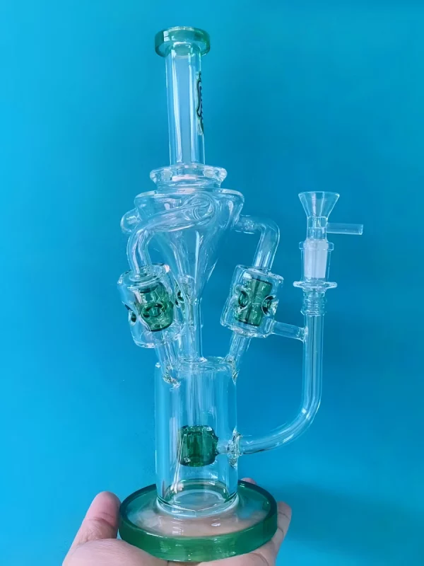 12" Recycler Glass Bong with Three Swiss Tubes