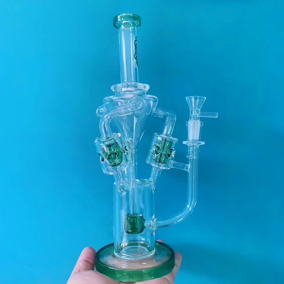 12" Recycler Glass Bong with Three Swiss Tubes