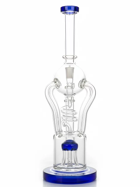 12.5" Recycler Glass Bong with Tree Perc | Spiral & 4 Arms