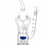 12.5" Recycler Glass Bong with Jellyfish Perc | Spiral & 4 Arms