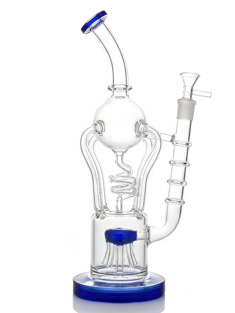 12.5" Recycler Glass Bong with Tree Perc | Spiral & 4 Arms