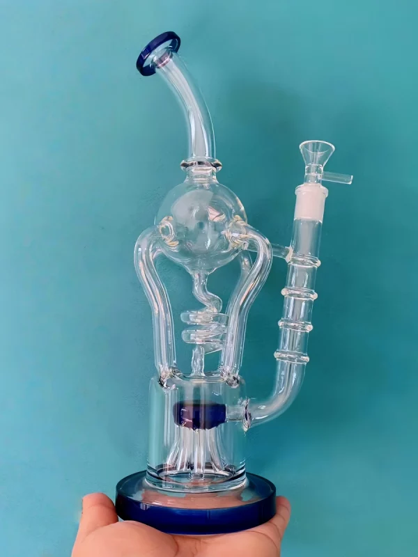 12.5" Recycler Glass Bong with Tree Perc | Spiral & 4 Arms