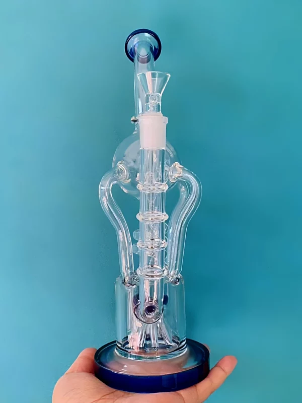 12.5" Recycler Glass Bong with Tree Perc | Spiral & 4 Arms
