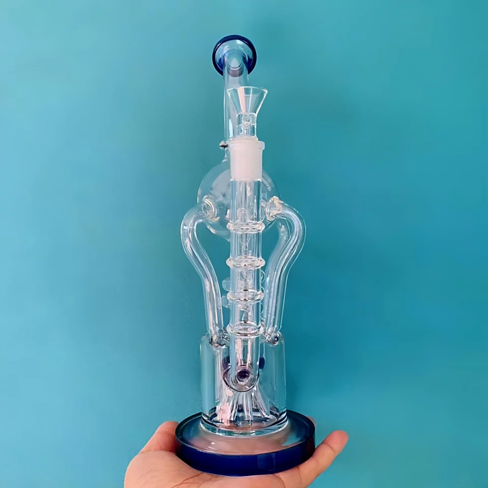 12.5" Recycler Glass Bong with Tree Perc | Spiral & 4 Arms