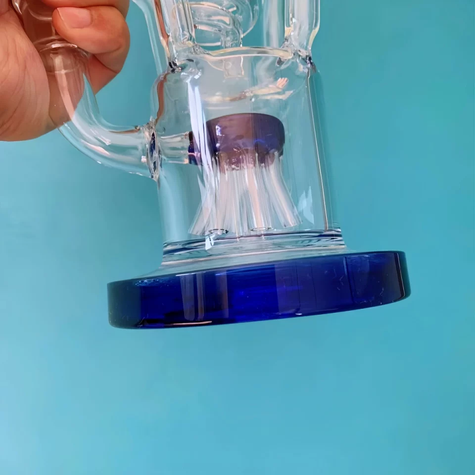 12.5" Recycler Glass Bong with Tree Perc | Spiral & 4 Arms