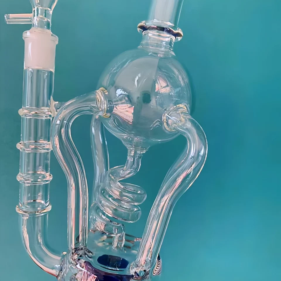 12.5" Recycler Glass Bong with Tree Perc | Spiral & 4 Arms