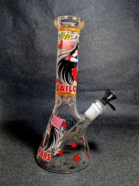 10″ Sailor Mars Sailor Moon Red Flame Beaker Glass Bong 10" Sailor Mars Sailor Moon Red Flame Beaker Glass Bong