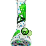 8" Rick and Morty Portal Green Beaker Glass Bong