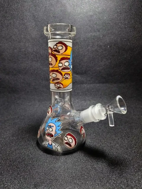 Rick and Morty Glow Portal Beaker Glass Bong