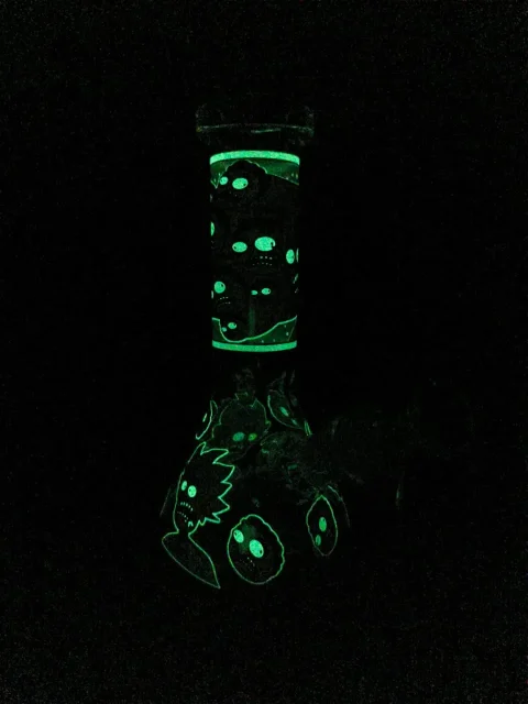 Rick and Morty Glow Portal Beaker Glass Bong Rick and Morty Glow Portal Beaker Glass Bong