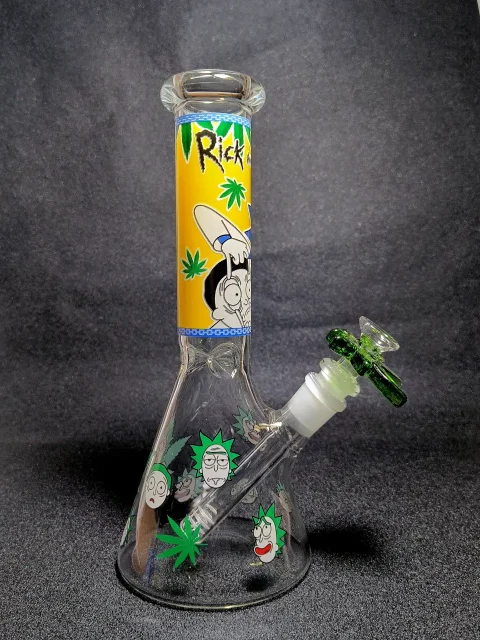 Rick and Morty Herb Garden Green Leaf Beaker Glass Bong Rick and Morty Herb Garden Green Leaf Beaker Glass Bong