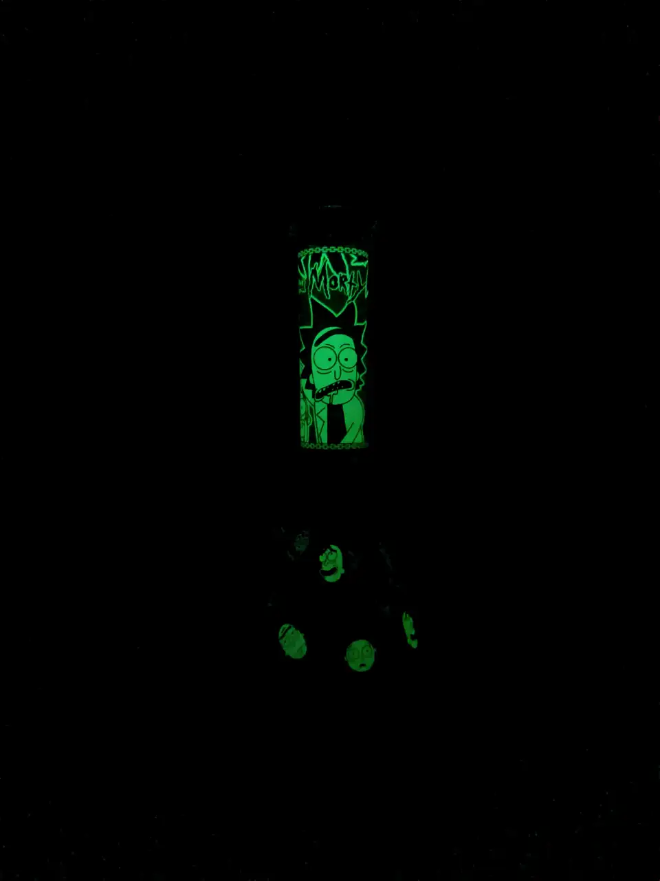 Rick and Morty Herb Garden Green Leaf Beaker Glass Bong