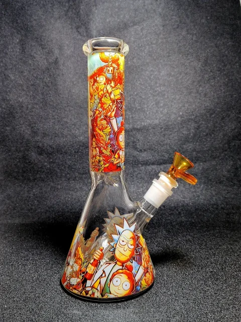 Rick and Morty Multiverse Chaos Apocalypse Beaker Glass Bong Rick and Morty Multiverse Chaos Apocalypse Beaker Glass Bong