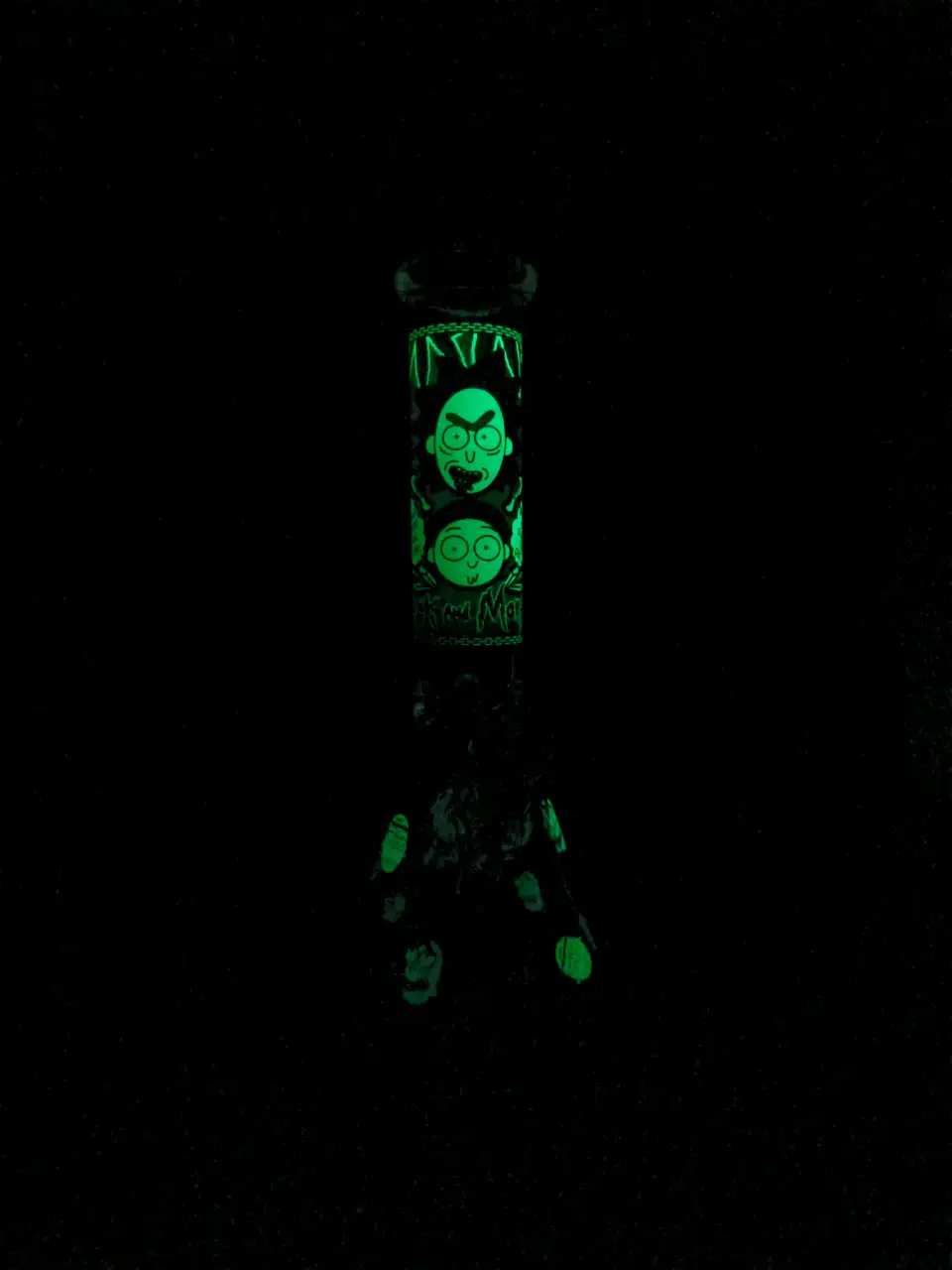 Rick and Morty Red Weed Leaf Flame Beaker Glass Bong