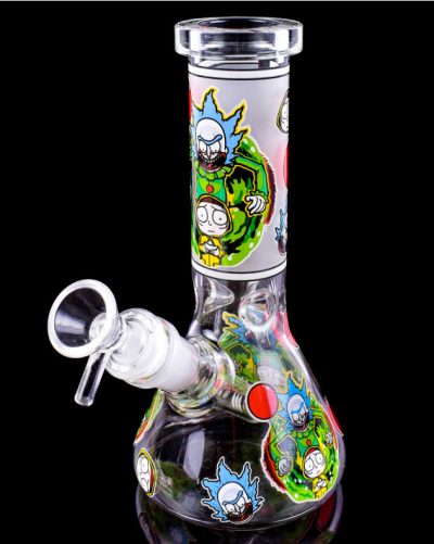 8" Rick & Morty Evil Clown Glow Mini Beaker Bong