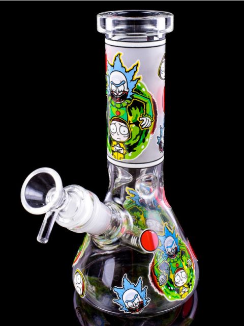 8" Rick & Morty Evil Clown Glow Mini Beaker Bong