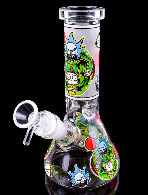 8" Rick & Morty Evil Clown Glow Mini Beaker Bong