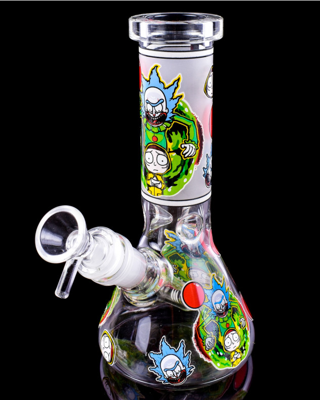 8" Rick & Morty Evil Clown Glow Mini Beaker Bong
