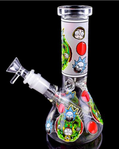 8" Rick & Morty Evil Clown Glow Mini Beaker Bong
