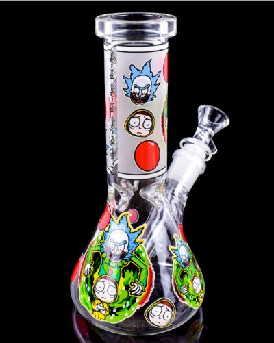 8" Rick & Morty Evil Clown Glow Mini Beaker Bong